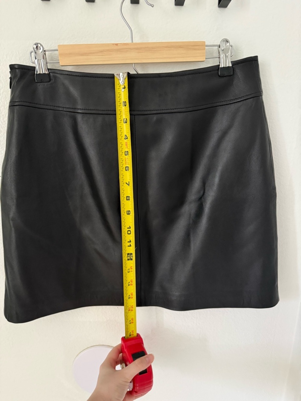 Black Leather Mini Skirt - Picture 4 of 6